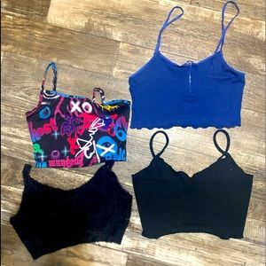 4 Womens crop tops.